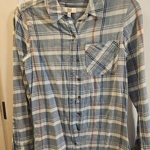 True Craft Blue and Gray Plaid Shirt